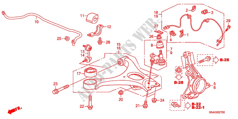 ARTICULATION pour Honda CIVIC 1.6 SE 4 Portes 5 vitesses automatique 2010