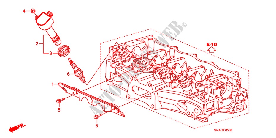 BOBINE TROU BOUCHON/BOUCHON pour Honda CIVIC 1.6 S 4 Portes 5 vitesses automatique 2011
