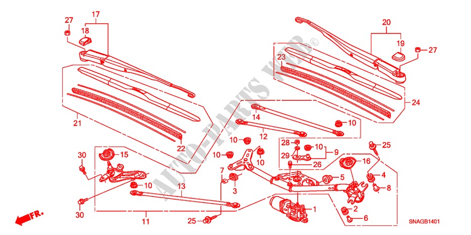ESSUIE GLACE AVANT(RH) pour Honda CIVIC 1.8 VXI 4 Portes 5 vitesses manuelles 2011