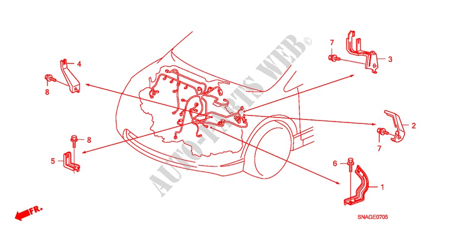ETAI FAISCEAU DE FILS MOTEUR pour Honda CIVIC 1.8 LSSP 4 Portes 5 vitesses automatique 2011