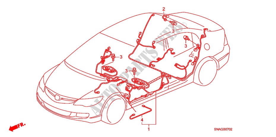 FAISCEAU DES FILS(LH)(3) pour Honda CIVIC 1.8 LSSP 4 Portes 6 vitesses manuelles 2010