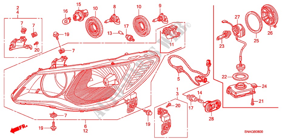 PROJECTEUR pour Honda CIVIC 1.6 SE 4 Portes 5 vitesses automatique 2010
