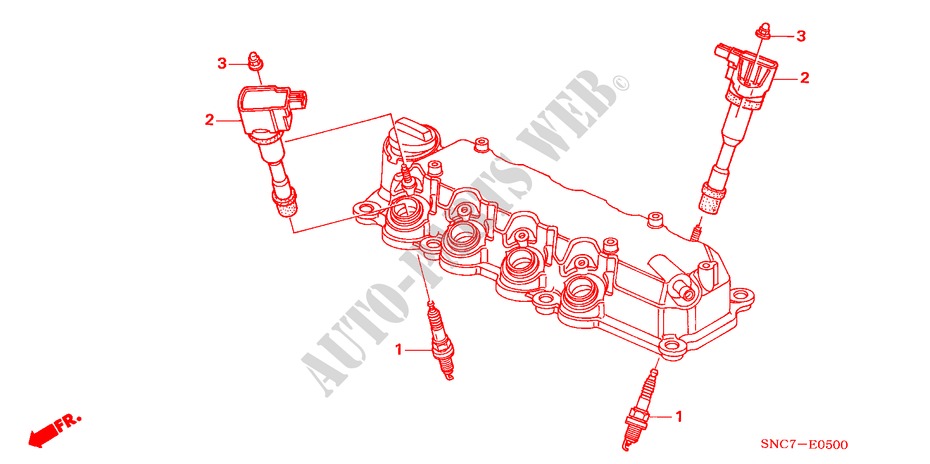 BOBINE SUPERIEURE BOUCHON/BOUCHON pour Honda CIVIC HYBRID MX 4 Portes full automatique 2010