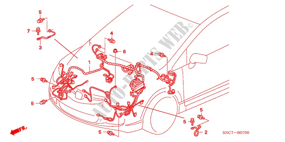 FAISCEAU DES FILS(LH)(1) pour Honda CIVIC HYBRID MX 4 Portes full automatique 2009