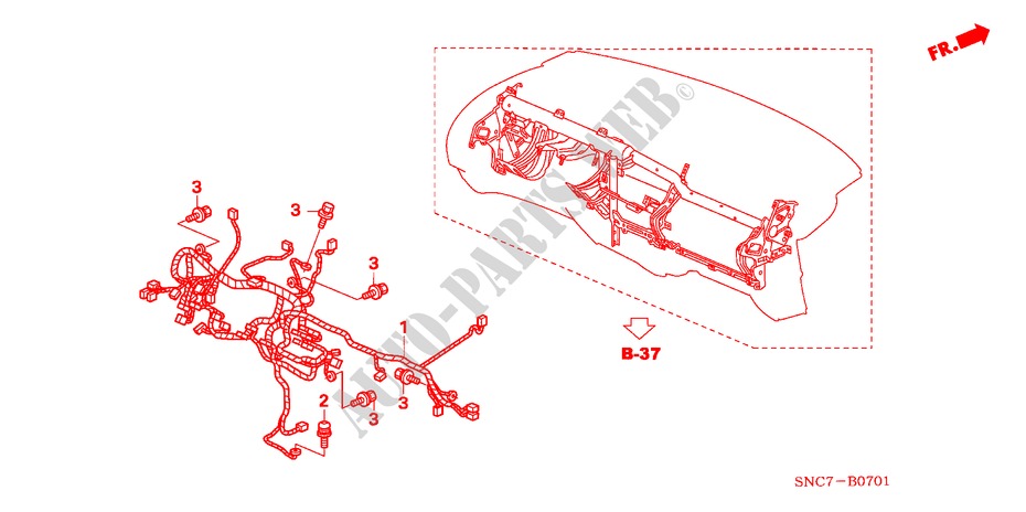 FAISCEAU DES FILS(LH)(2) pour Honda CIVIC HYBRID MX       ALCANTARA 4 Portes full automatique 2011