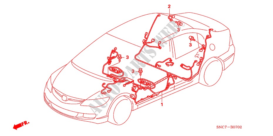 FAISCEAU DES FILS(LH)(3) pour Honda CIVIC HYBRID MX 4 Portes full automatique 2010