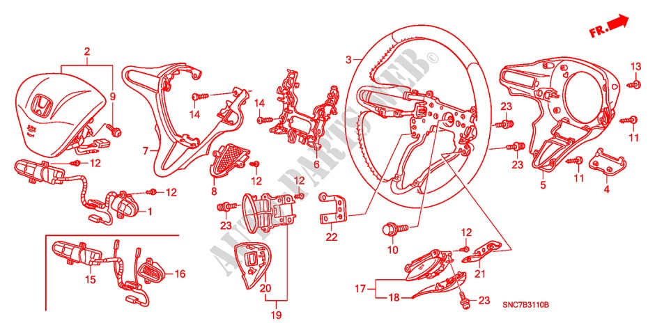 VOLANT DE DIRECTION(SRS) pour Honda CIVIC HYBRID MX 4 Portes full automatique 2010