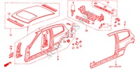 STRUCTURE DE CARROSSERIE(PANNEAU EXTERIEUR) pour Honda CIVIC ESI 3 Portes 4 vitesses automatique 1995