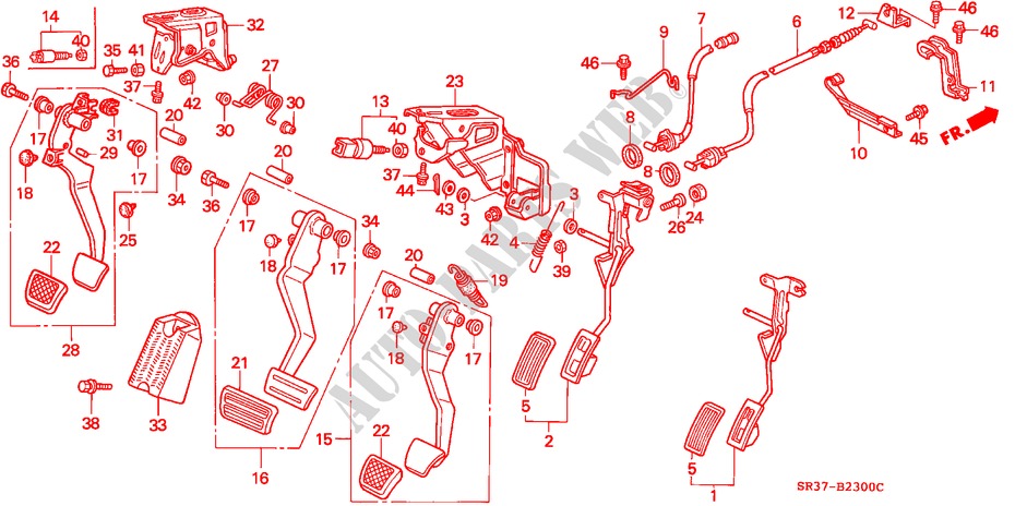 PEDALE(LH) pour Honda CIVIC ESI 3 Portes 4 vitesses automatique 1995