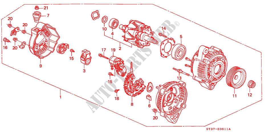 ALTERNATEUR(DENSO) pour Honda CIVIC 1.8VTI 5 Portes 5 vitesses manuelles 1997
