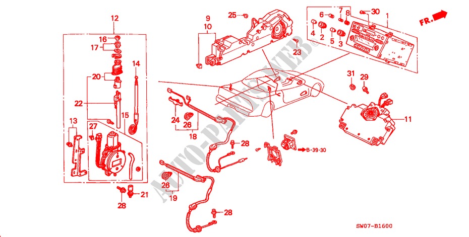 AUTORADIO/ANTENNE/ HAUT PARLEUR pour Honda NSX NSX-T 2 Portes 4 vitesses automatique 2000
