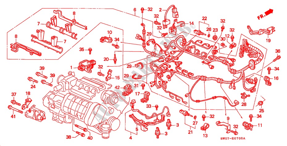 FAISCEAU DES FILS/BRIDE pour Honda NSX NSX-T 2 Portes 5 vitesses manuelles 1995