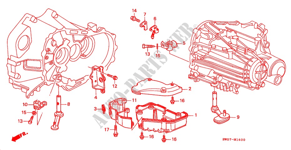 LEVIER DE SELECTION(3.2L) pour Honda NSX NSX 2 Portes 6 vitesses manuelles 2000
