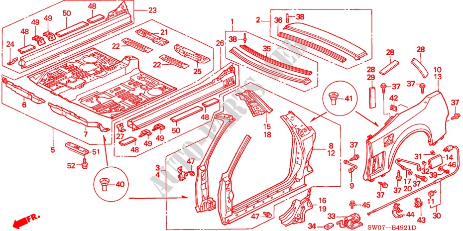 PANNEAUX EXTERIEURS(NSX T) pour Honda NSX NSX-T 2 Portes 4 vitesses automatique 2000