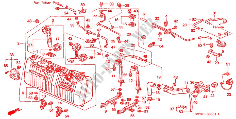 RESERVOIR A CARBURANT('00 ) pour Honda NSX NSX-T 2 Portes 4 vitesses automatique 2000