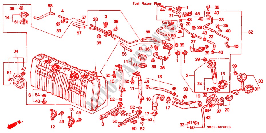 RESERVOIR A CARBURANT( '99) pour Honda NSX NSX-T 2 Portes 5 vitesses manuelles 1995