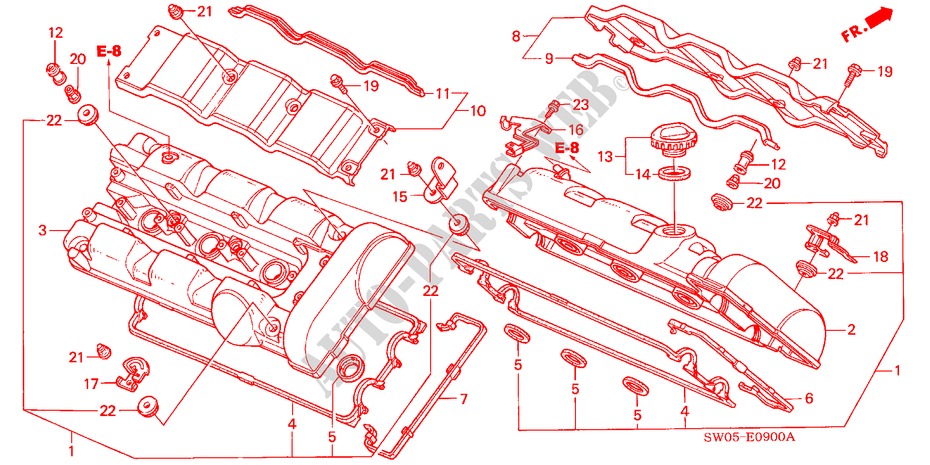 COUVERCLE DE CULASSE pour Honda NSX NSX 2 Portes 6 vitesses manuelles 2003