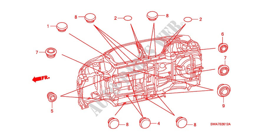 ANNEAU(INFERIEUR) pour Honda CR-V DIESEL 2.2 ELEGANCE/SPORT 5 Portes 6 vitesses manuelles 2008