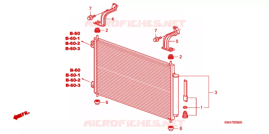 CLIMATISEUR (CONDENSATEUR) Honda  CRV 2007 RVI 6 vitesses manuelles 