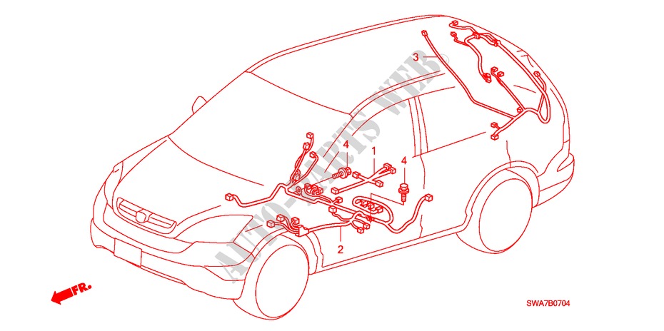 FAISCEAU DES FILS(LH)(3) pour Honda CR-V ELEGANCE/SPORT 5 Portes 5 vitesses automatique 2007