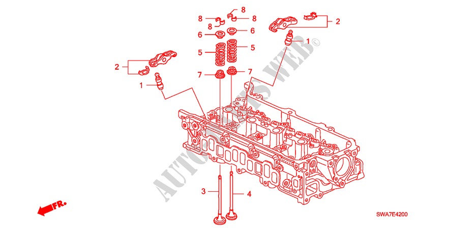 SOUPAPE/CULBUTEUR(DIESEL) pour Honda CR-V DIESEL 2.2 COMFORT 5 Portes 6 vitesses manuelles 2007