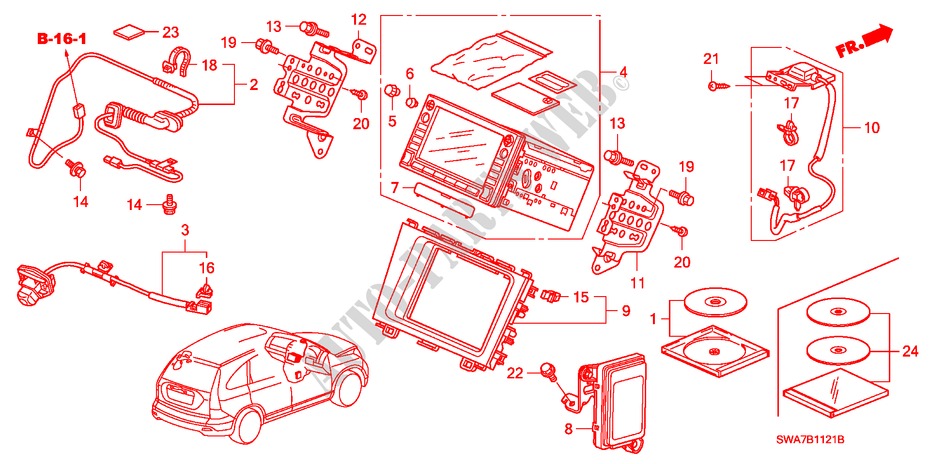 SYSTEME DE NAVIGATION(RH) pour Honda CR-V EX 5 Portes 5 vitesses automatique 2007