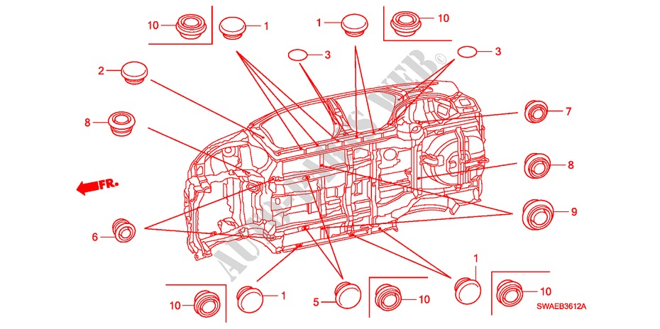 ANNEAU(INFERIEUR) pour Honda CR-V EXECUTIVE 5 Portes 5 vitesses automatique 2009