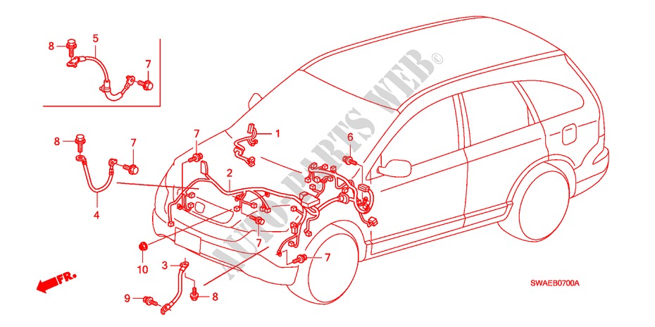 FAISCEAU DES FILS(LH)(1) pour Honda CR-V COMFORT 5 Portes 6 vitesses manuelles 2010