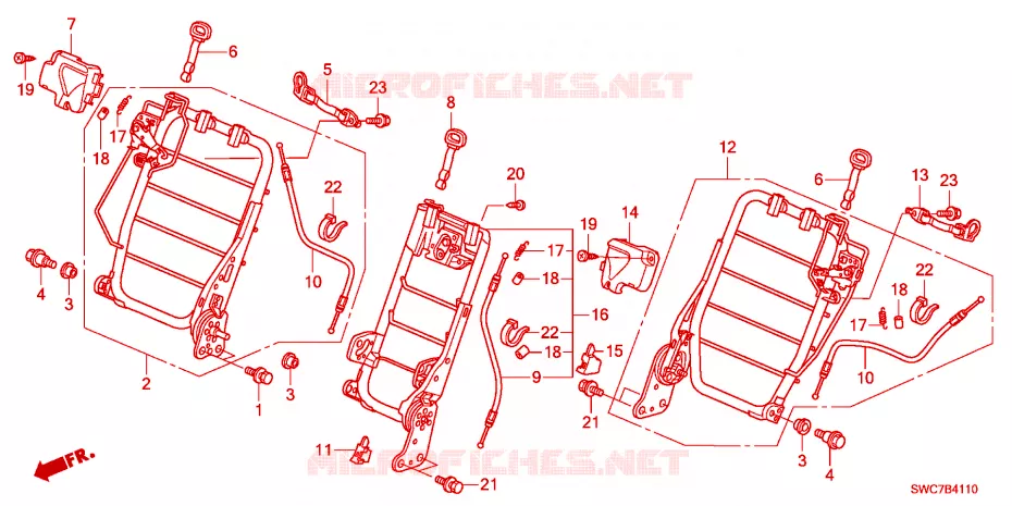 BANQUETTE ARRIERE(1) Honda  CRV 2011 COMFORT RUNOUT 6 vitesses manuelles 