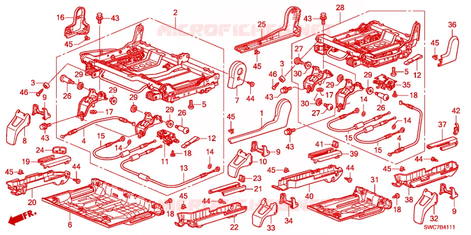 BANQUETTE ARRIERE(2) Honda  CRV 2011 COMFORT RUNOUT 5 vitesses automatique 