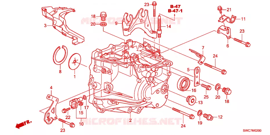 BOITE DE VITESSES(2.0L)(2.4L) Honda  CRV 2011 COMFORT RUNOUT 6 vitesses manuelles 