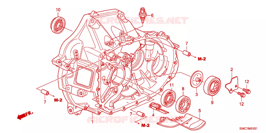 CARTER D'EMBRAYAGE(2.4L) Honda  CRV 2011 RVSI 6 vitesses manuelles 