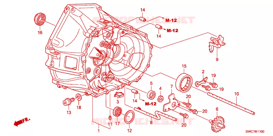CARTER D'EMBRAYAGE(DIESEL) Honda  CRV DIESEL 2011 2.2 SE RUNOUT 6 vitesses manuelles 