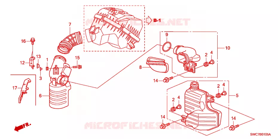 CHAMBRE DE RESONANCE(2.0L) Honda  CRV 2011 SE RUNOUT 5 vitesses automatique 