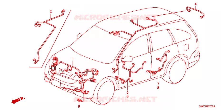 FAISCEAU DES FILS(LH)(2) Honda  CRV 2011 COMFORT RUNOUT LPG 6 vitesses manuelles 
