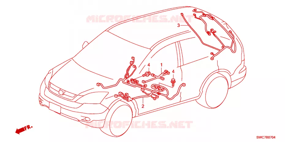 FAISCEAU DES FILS(LH)(3) Honda  CRV 2011 COMFORT RUNOUT LPG 6 vitesses manuelles 