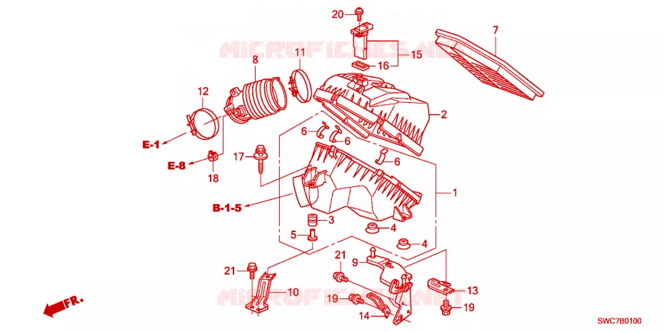FILTRE A AIR(2.0L) Honda  CRV 2011 SE RUNOUT 6 vitesses manuelles 