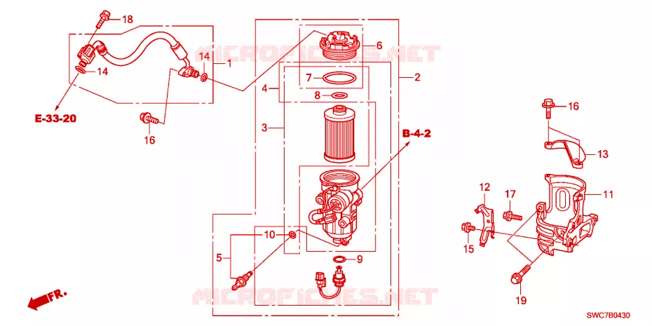 FILTRE-TAMIS A CARBURANT Honda  CRV DIESEL 2011 2.2 SE RUNOUT 6 vitesses manuelles 
