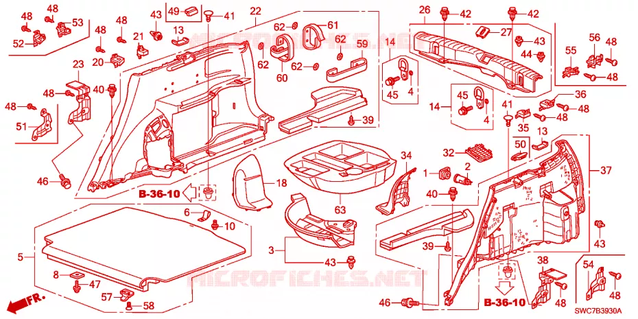 GARNITURE LATERALE Honda  CRV 2011 RVI 5 vitesses automatique 
