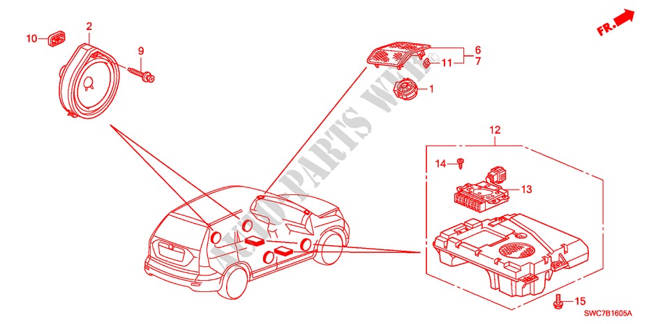 HAUT PARLEUR pour Honda CR-V DIESEL 2.2 EXECUTIVE 5 Portes 5 vitesses automatique 2011