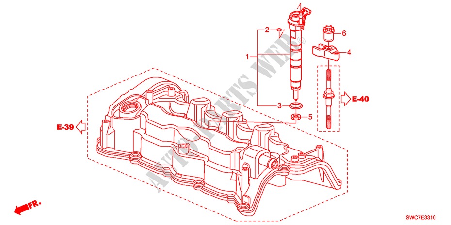 INJECTEUR(DIESEL) pour Honda CR-V DIESEL 2.2 ELEGANCE 5 Portes 6 vitesses manuelles 2011