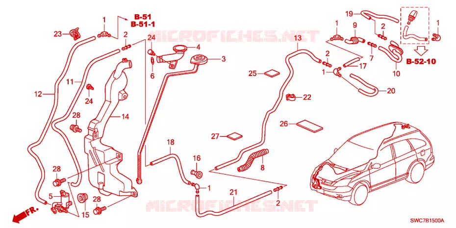 LAVE-GLACE DE PARE-BRISE Honda  CRV 2011 COMFORT RUNOUT LPG 6 vitesses manuelles 