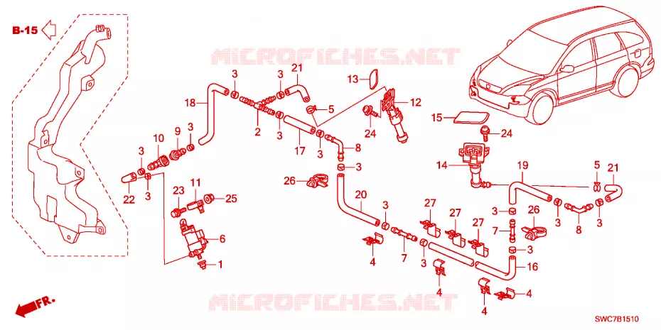 LAVE-GLACE DE PROJECTEUR Honda  CRV DIESEL 2011 2.2 COMFORT RUNOUT 5 vitesses automatique 