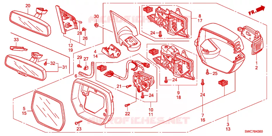 MIROIR Honda  CRV 2011 ELEGANCE RUNOUTLPG 6 vitesses manuelles 