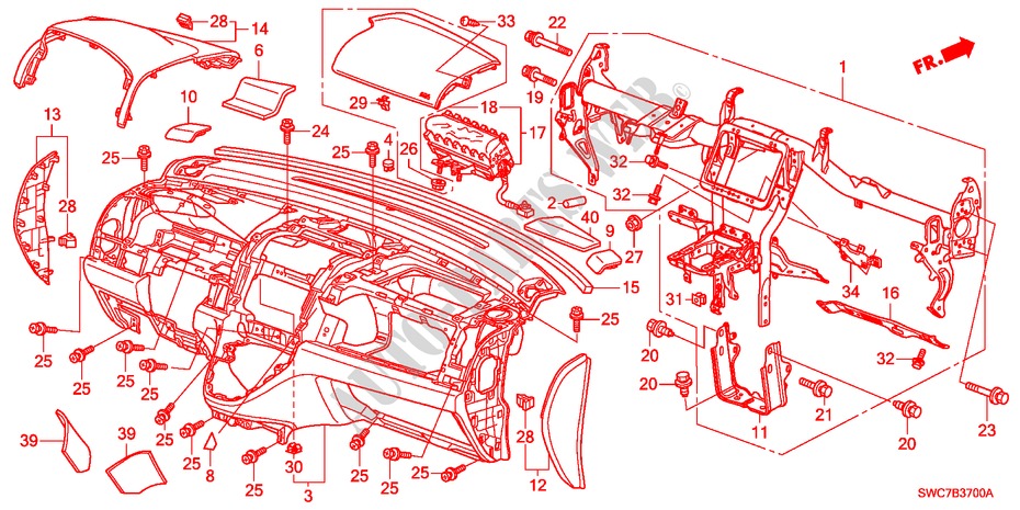 PANNEAU D'INSTRUMENT(LH) pour Honda CR-V DIESEL 2.2 ELEGANCE 5 Portes 6 vitesses manuelles 2011