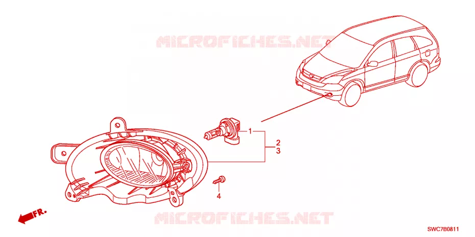 PHARE ANTIBROUILLARD(2) Honda  CRV 2011 ELEGANCE RUNOUTLPG 6 vitesses manuelles 