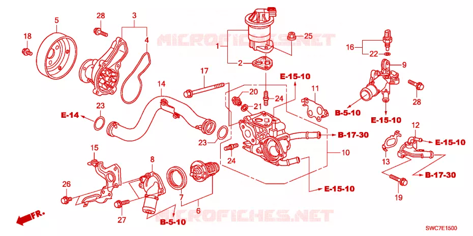 POMPE A EAU(2.0L) Honda  CRV 2011 COMFORT RUNOUT LPG 6 vitesses manuelles 