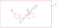 KIT, DOOR MIRROR COVER pour Honda PILOT TOURING 5 Portes 5 vitesses automatique 2009