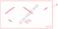 HOOD STRIPES MATTE MET. BLACK pour Honda CR-Z TOP 3 Portes 6 vitesses manuelles 2011