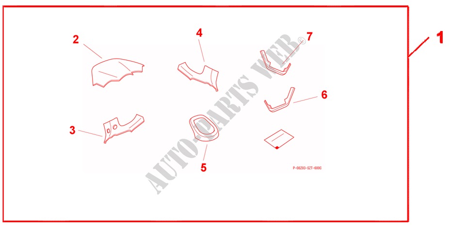 INT PANEL pour Honda CR-Z TOP 3 Portes 6 vitesses manuelles 2011